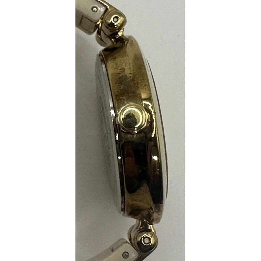 Anne Klein Women's Gold Tone White Acrylic Bracelet Watch AK1196 New Battery‎ Y